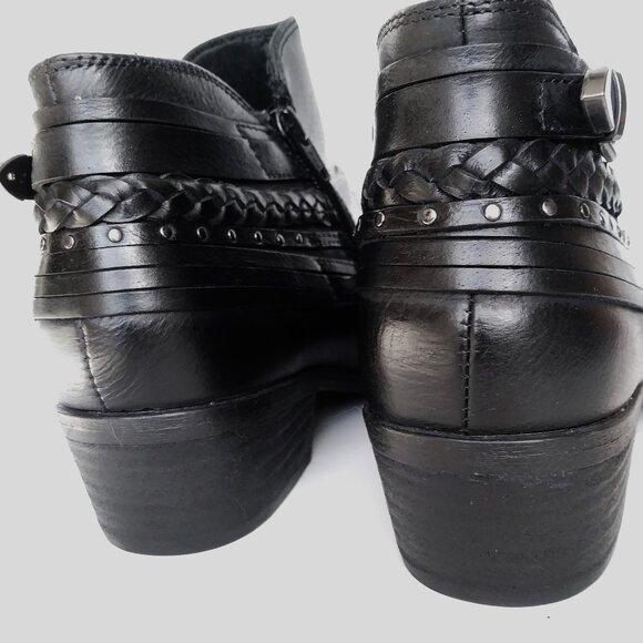 Pure Sole "Gwen" Leather Black Shootie Bootie- 8.5M - Picture 3 of 8